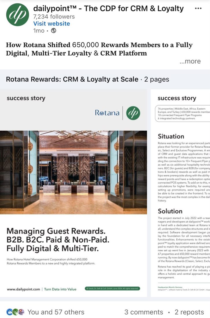 Sponsored LinkedIn post: How Rotana shifted 650,000 Rewards members